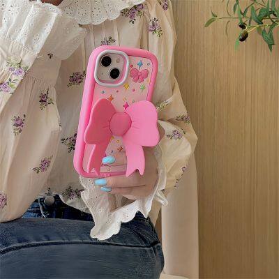 Cartoon Style Butterfly Knot For Phone Mobile Cover Cases in Soft Girly Mobile Case Covers With Holder 11 12 Pro 14 15 Pro Max photo-3