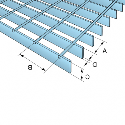 Steel Grating Hot Dipped Galvanized 25mm Bearing Bar Spacing ASTM A36