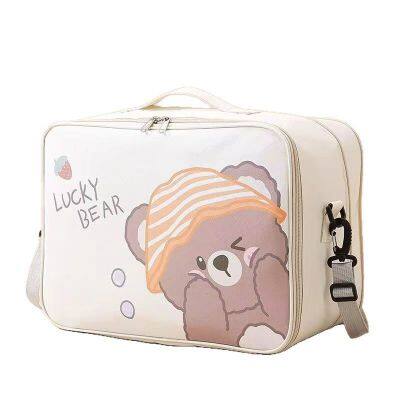 Wholesale Girls Cute Large-capacity Lightweight Travel Bag Student Travel Duffel Bag Oxford Cloth Wear-resistant Waterproof Storage Bag Shoulder Bag photo-5