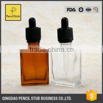 Glass Bottle Manufacturer 30ml Black Glass Bottle With Dropper With Childproof Evident Cap Square Red Clear Amber Dropper Bottle photo-2