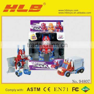 Cartoon Version Transformable Robot Truck with ligh & Music 3 Styles Assorted