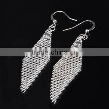 Silver Plated Piercing Rhinestone Prismatic Earring With Hook photo-5