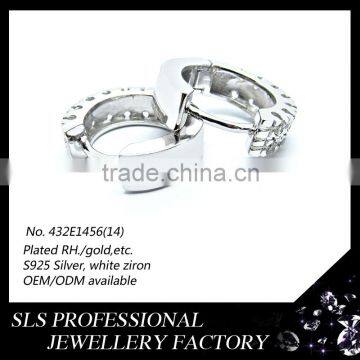 Sheng Lei Shi Jewelry Limited Wholesale Brazil Earrings for Boys Sterling Silver Twin Hoop CZ Earrings
