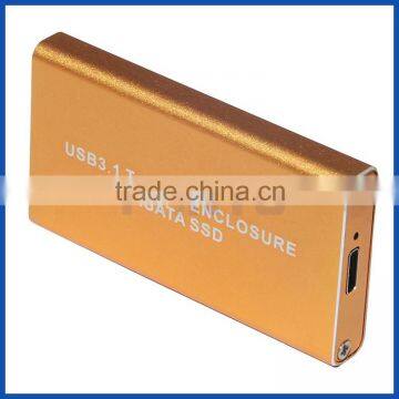 Aluminium mSATA SSD box USB3.1 type C Gen 2 to 3050 mm mSATA SSD enclosure