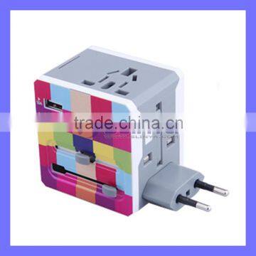 EU AU US UK Universal Travel Socket Plug Adapte with Dual USB Port International All-in-one Power Adapter