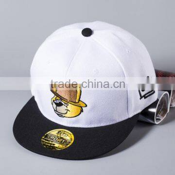 New Popular Cute Cartoon Bear Head Embroidery Unisex Men Women Custom Snapback Caps Quality Choice