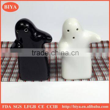 white and black porcelain couple wending ceramic salt and pepper shaker bottles set