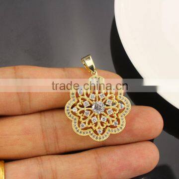 CZ6662 CZ micro pave flower pendant charm,beads for saree blouse