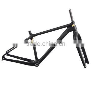 carbon fat bike frame 197mm space snow bike frame carbon fork 150mm