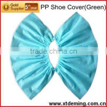 Blue Disposable Nonwoven Overshoes with Elastic Ankles