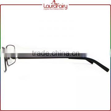 Laura Fairy Italy Designer Black Rectangle Metal Spectacle Optical Frame For Unisex photo-3