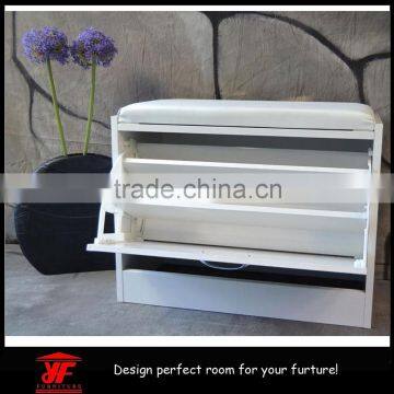 Home Furniture Corner Modern Wood Model of Porch Shoe Rack Stool