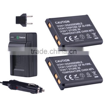 Smatree Replacement Battery(2-pack) and Battery Charger for Nikon EN-EL10