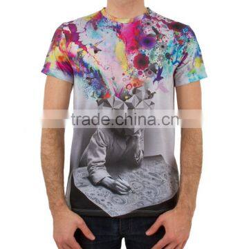 half sleeves 3d shirt,custom half sleeves digital shirt,polyester apparel custom shirts