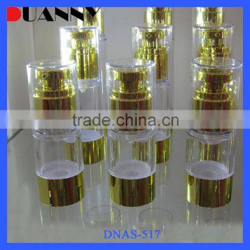 2016 Good Sell 15Ml 30Ml 50Ml Cosmetic Gold Airless Bottle For Lotion