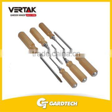 high quality 6pcs wooden handle screwdriver