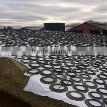 Plastic silo covering black and white