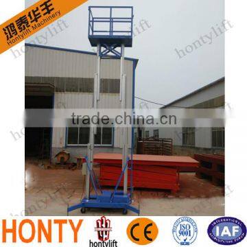 vertical single telescopic man lift /double mast aluminum lift