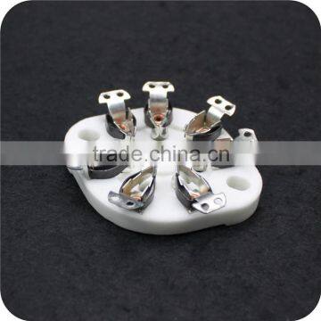 High Temperature Resistance Glazed Ceramic GZC7-1 7 Pins Ceramic Tube Base for Vacuum Tube Socket photo-3