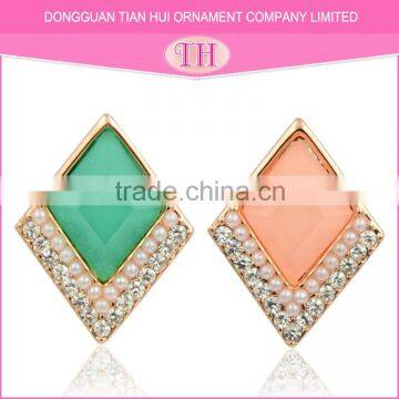 High quality New design square stud crystal jewelry fashion earring for women gifts