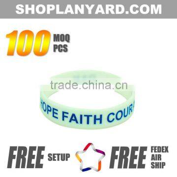 Give Away Logo Silicone Wristband with Ink Filled
