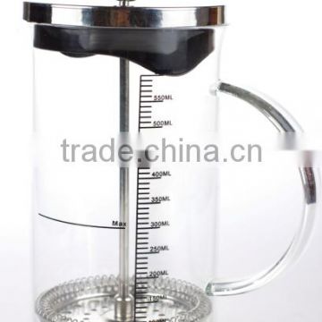 Stainless & Borosilicate Glass French Coffee Press Teamaker With Volume Mar(600ml)