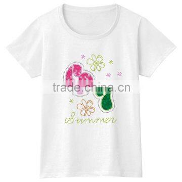 Fashion Women Custom Numbers Design Hot Fix t Shirt Wholesale