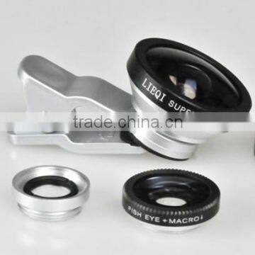 Universal 3in1 Clip-On Fish Eye Lens Wide Angle Macro Lens For mobile phone