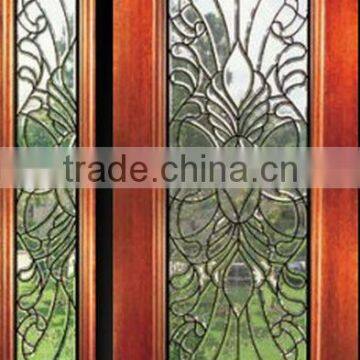 American Style Teak Wood Main Door Designs Glass Inserts DJ-S9005MSO-2