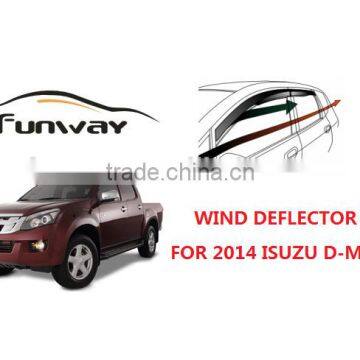 2-TONES Wind Guard Wind Deflectors Door Visors FOR 2014 ISUZU D-MAX photo-2