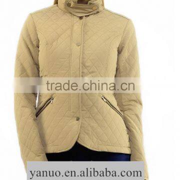 new designed women winter quilting jacket beige