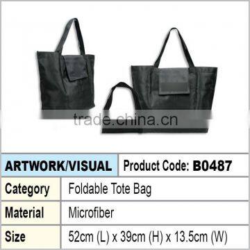 Microfiber foldable tote bag / foldable shopping bag