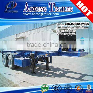 Cheap price 2 axles 20ft container trailer chassis truck, skeletal container utility trailer for sale