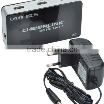 2 input Full HD/3D HDMI Amplifier Splitter connects to digital video source such as DVD, Satellite, Cable Box, PC, PS3