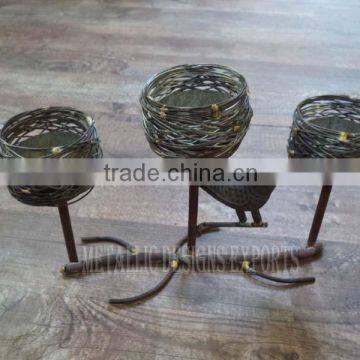 Metal Bird Nests Candle Light holder