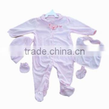 soft cotton romper with bib and hat 4 pieces baby romper