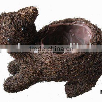 Rattan Animal Planter of Cat