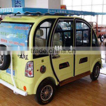 2014 hot sell high quality solar electric car electric vehicle electric rickshaw by solar power&battery