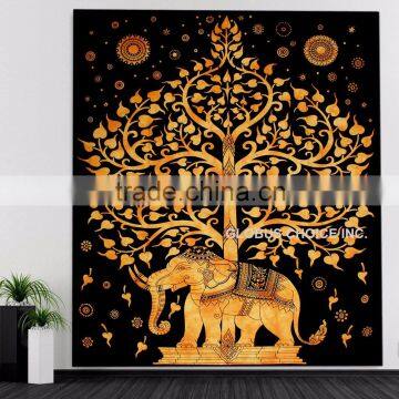 Indian Elephant Tree of Life Hippie Wall Hanging Tapestry