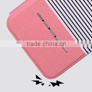 Striped Pattern Design Mobile Phone Case Assorted Colours Standing Leather Case For IPhone 6 photo-6