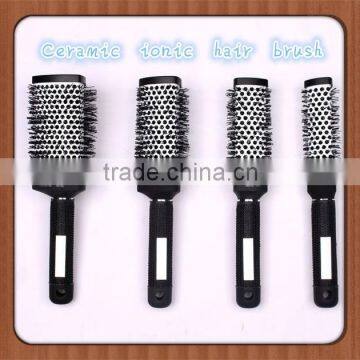 Ceramic ionic triangle hair brush thermal brush