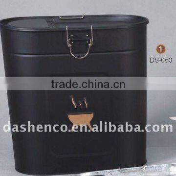 oval metal coal bucket