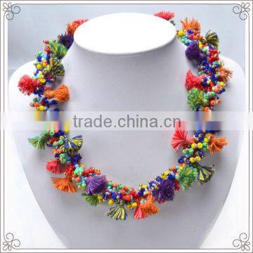 Colorful Traditional Knot Necklace With Rope Knot