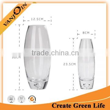 Wholesale Opening Clear Glass Bullet Shaped Flower Decorative Vase