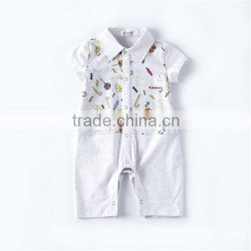 New arrival baby toddler clothing custom print baby unisex polo babygrow