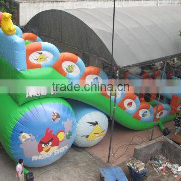 2015 Most popular for kids inflatable giant slide cartoon slide with bouncer game animal theme slide amusement park fun city