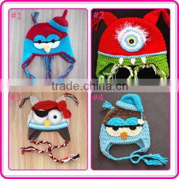 wholesale winter lovely handmade crochet animal hats for kids