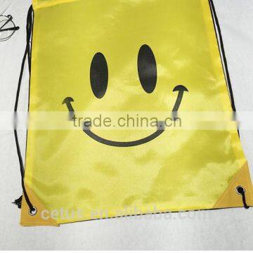 Fashionable Drawstring Nylon Yelllow Bag Backpack photo-2