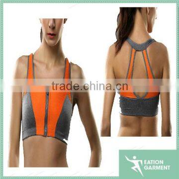 Professional best high impact fitness bra zipper sports bra