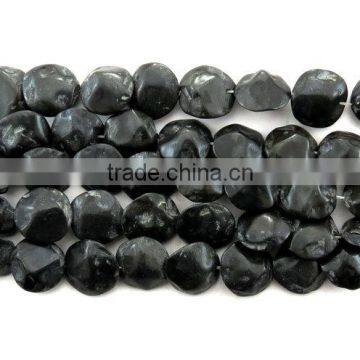 Black Agate Hand Knapped Coin Nuggets